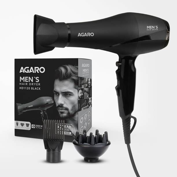 AGARO 2000W AC Professional Hair Dryer with Comb, Nozzles, Hot & Cold Air, Cool Shot Hair Dryer