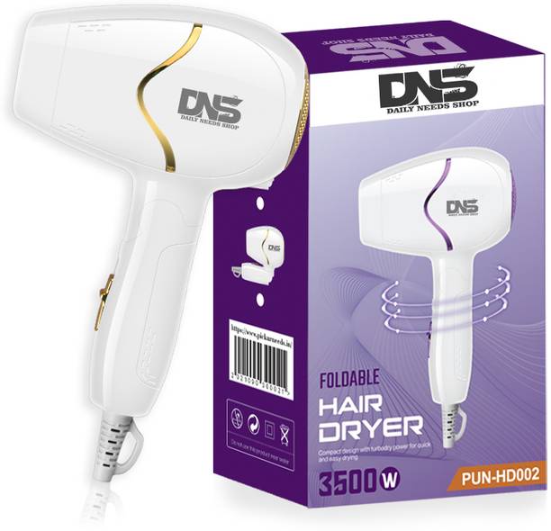 Daily Needs Shop Portable Mini Professional 3500W Foldable Hair Dryer With 3 Heat & Speed Setting Hair Dryer