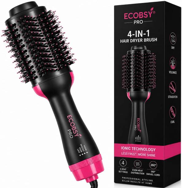 ECOBSY 4-in-1 Hair Dryer Brush Hot Air Brush Volumizer with Ionic Technology Hair Dryer