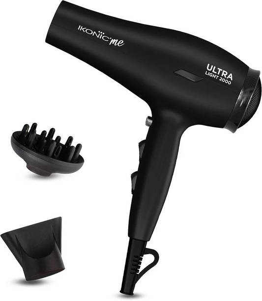 Ikonic Professional Ultra Light 2000 | 2 Speed & 3 Heat Settings with Cool Shot | Sonic Technology Hair Dryer