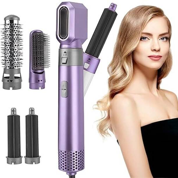 Lipzie 5 in 1 Hair Styler, Hot Air Brush, Airwrap Styler, Negative Ion Comb Hair Dryer