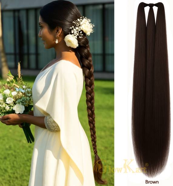 NAZARIO Synthetic Brown Choti 26Inch 80grams for women,girls,bridal Hair Extension