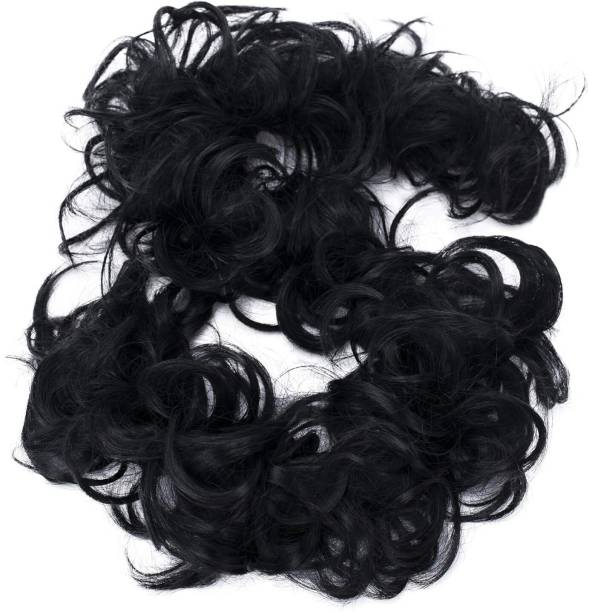 Blushia piece  Wrap Heat-resistant Synthetic Fibres Curly Messy Updo Black HW6 Hair Extension