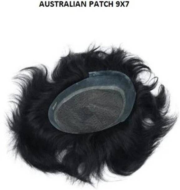 El Cabell Australian hair Patch for Men, 100% Human hair, Natural Looking Patch Size 9x7 Hair Extension
