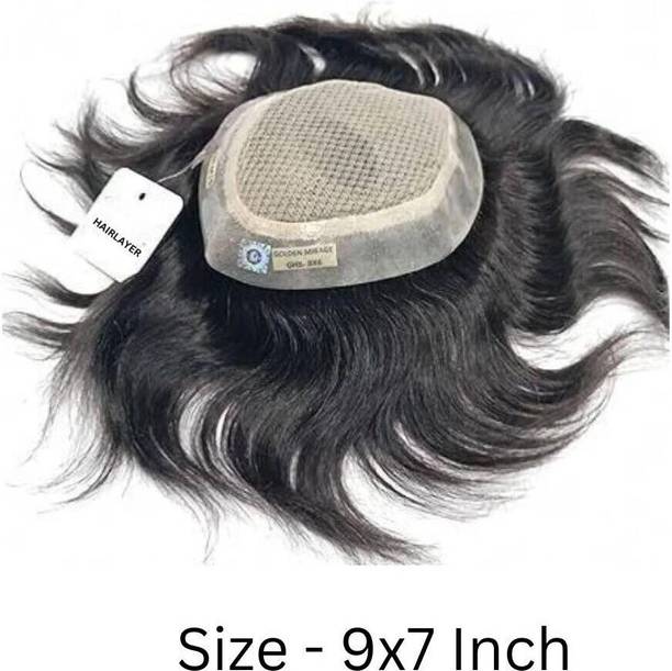 HAIRLAYER 9x7 Inch Mirage 100% Human  Patch AAA Grade Natural Looking Skin Base Hair Extension