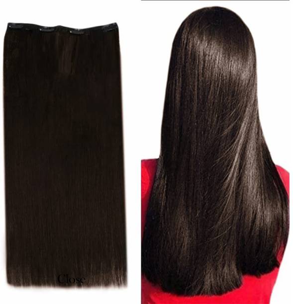 El Cabell  Extension And Wig for Women | Artificial Long Easy to Clip in 22 Inch Hair Extension Price in India