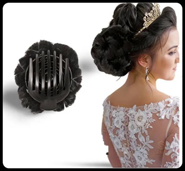 DELUXE HAIR A Juda Panja Bridal styler Artificial Bun Tress Claw  Extension_pack of 2 Hair Extension