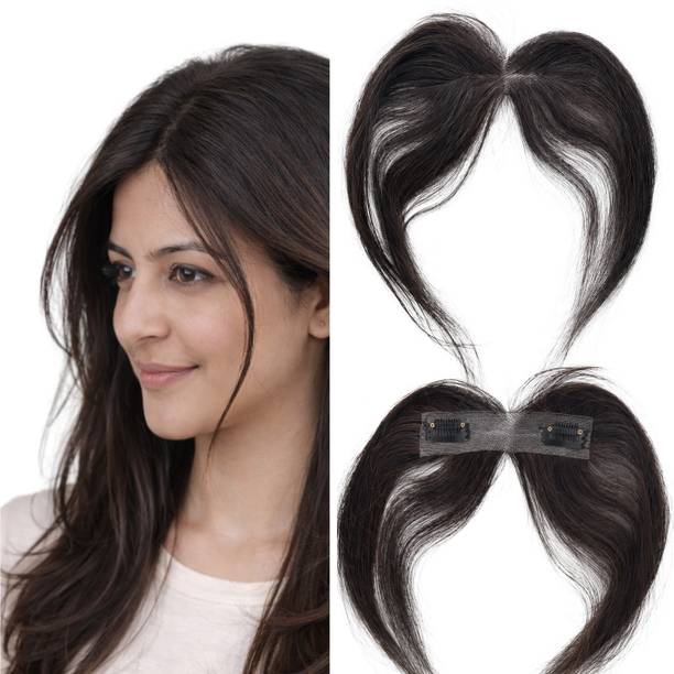 Lavish Look Front  Extensions for Women Black Clip | Front  Patch Natural Look Hair Extension