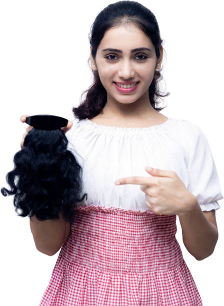 Capillatura 10 Inch Curly Clip In Ponytail |Natural Black|Washable Hair Extension