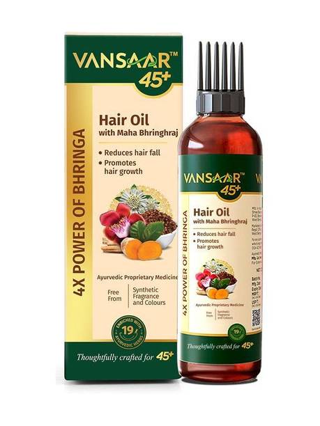 VANSAAR 45+Oil with Maha Bhringraj Clinically Proven Hairfall Reduction Hair Oil