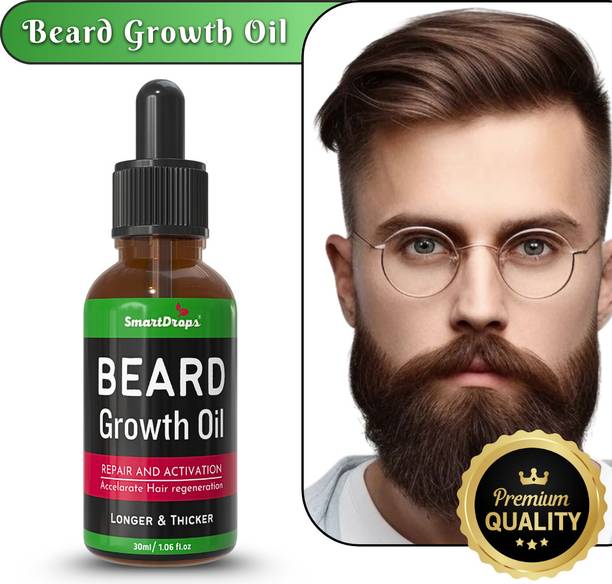 smartdrops Beard Hair Oil for Men with Natural Oil Blend for Well Maintained Beard Look Hair Oil