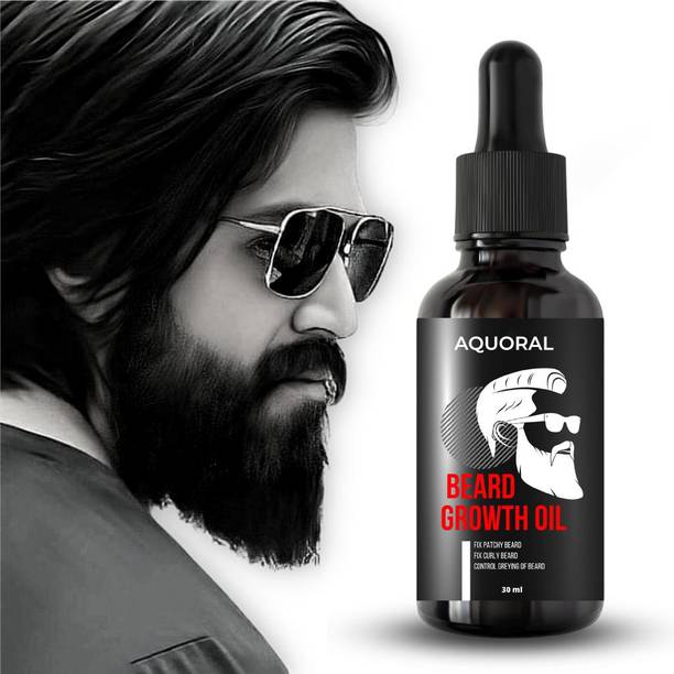 AQUORAL 100% Natural Beard Growth Oil - No SLS, No Paraben  Hair Oil