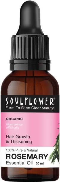 Soulflower Rosemary Essential Oil 30ml, 100% Premium & Pure, Natural & Undiluted, For Skin and Hair, Hair Growth, Acne Control, Pimple Care