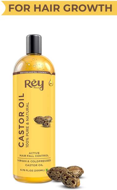 Rey Naturals Cold-Pressed, 100% Pure Castor Hair Oil - Moisturizing & Healing Hair Oil