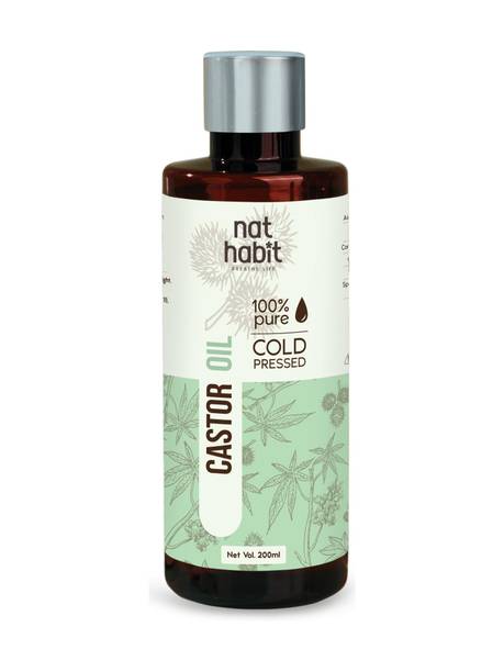 Nat Habit Cold Pressed Castor Oil Pure For Hair Growth, 100% Natural Arandi Hair Oil