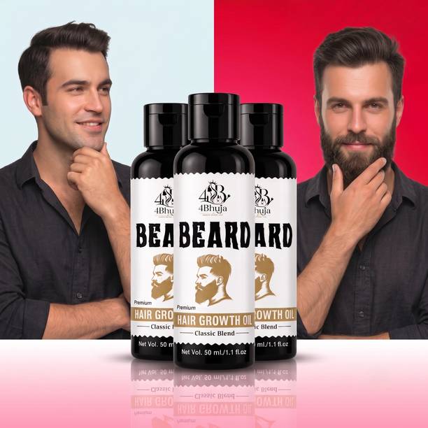 4bhuja 4 Bhuja(CharBhuja)Fast Beard & Mustache Growth Nourishing Oil | 50ml-(Pack of 3) Hair Oil