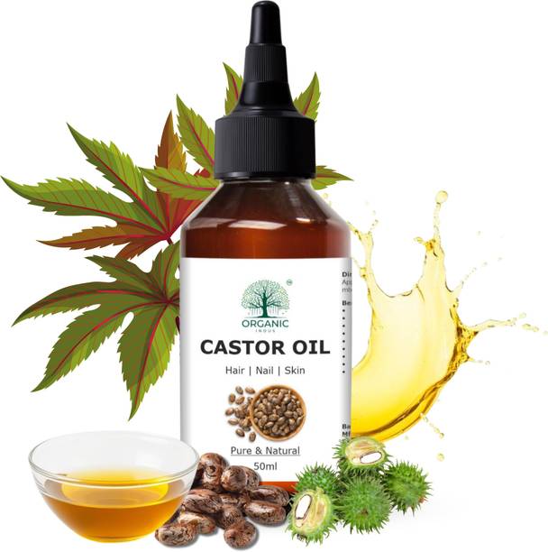 Organic Indus Castor Oil - 50ml | Pure, Natural and Hexane Free | Promotes Hair Growth Hair Oil