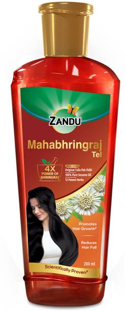 Zandu Mahabhringraj Tel for Hair Growth, 100% Pure Til Tel, 4X Power of Bhringraj Hair Oil