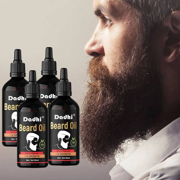 Dadhi Beard Oil Beard | Improves Beard Density & Nourishes Hair Oil 30ml pack-4 Hair Oil