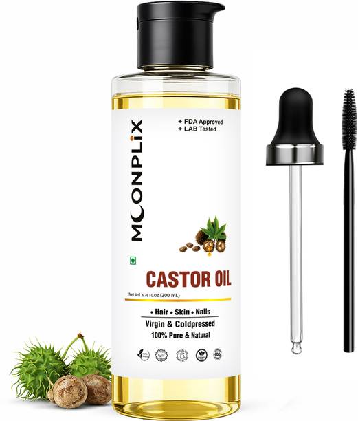 MOONPLIX Cold-Pressed 100% Pure and Vegan Castor Oil for Skin & Hair Oil