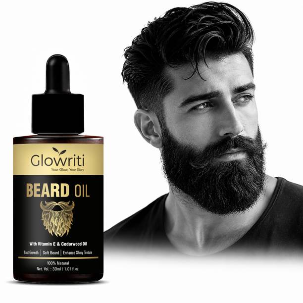 Glowriti Premium Beard Oil for Men | Vitamin E & Cedarwood Oil | Faster Beard Growth Hair Oil