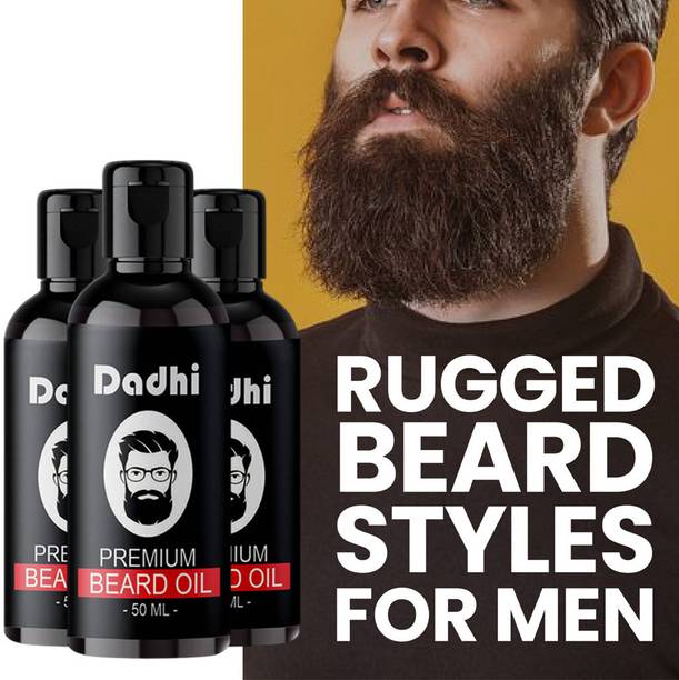Dadhi Beard Oil – 50ml Lightweight Formula for All Beard Types (Pack of 3) Hair Oil