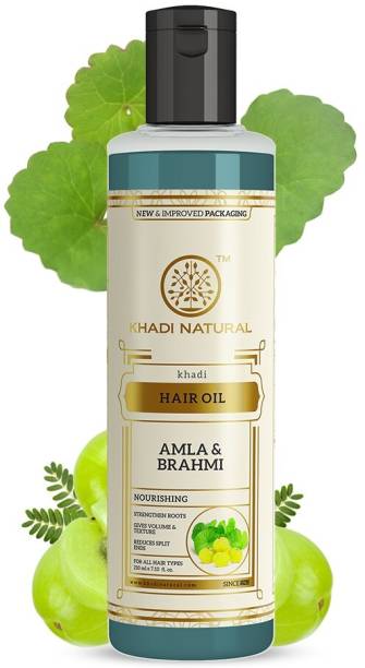 KHADI NATURAL Amla & Brahmi Hair Oil for Strengthen Roots, Gives Volume & Texture. Hair Oil