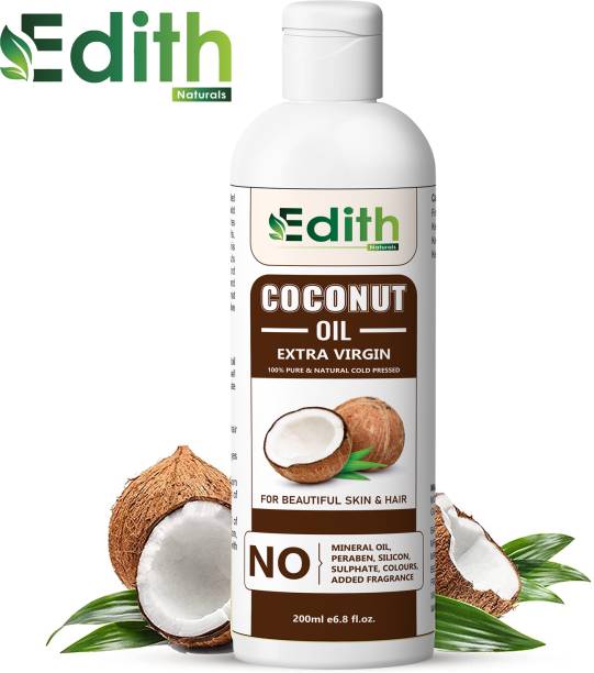 Edith Coconut WIDE MOUTH - Use as Skin Care, Hair Care, Baby Care, Dietary  Hair Oil