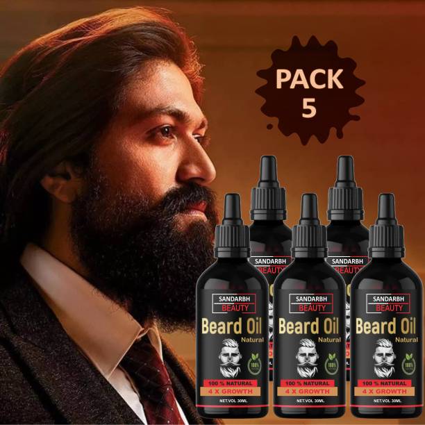 Sandarbh 4 x Faster Beard Growth oil with 100% Natural Ingredients Based  Hair Oil