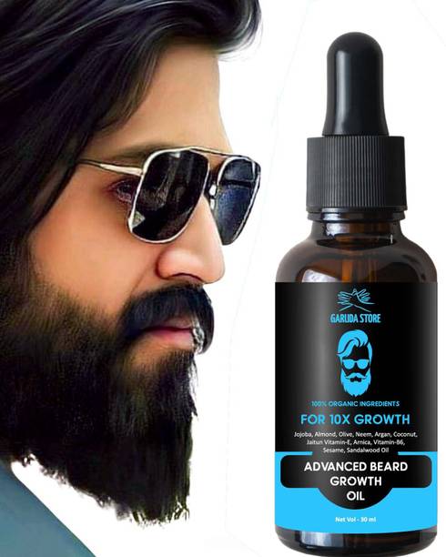 Garuda Store 100% Natural Beard Oil - Promotes Beard Growth and Thickens Beard Hair Hair Oil