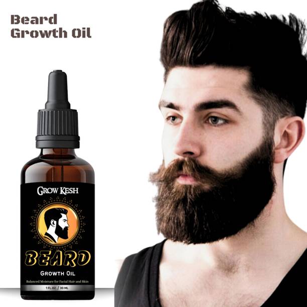 Growkesh Faster Beard Growth oil with 100% Natural Ingredients Based Beard Oil Hair Oil