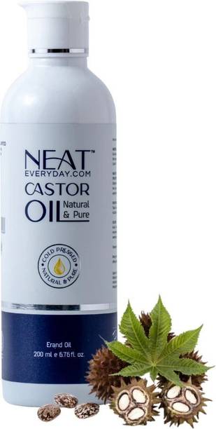 NEAT EVERYDAY Pure Castor Oil 200 ml (Pack of 1) Cold-Pressed Erand Oil for Hair Arandi Ka Tel Hair Oil