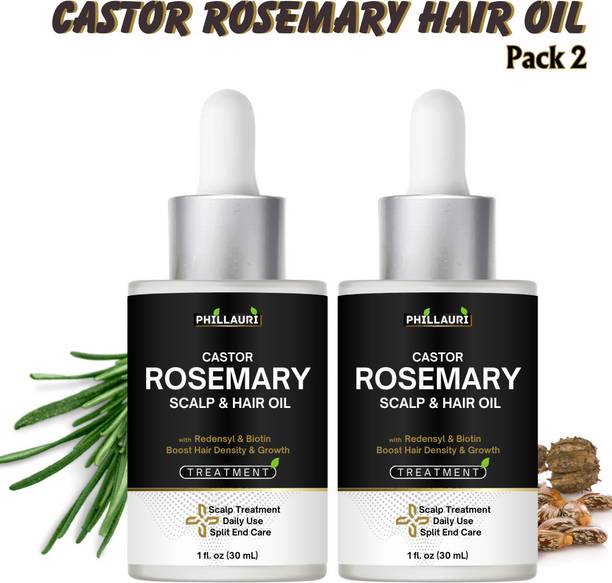 Phillauri Castor Rosemary Scalp and Hair Oil rose Marr...
