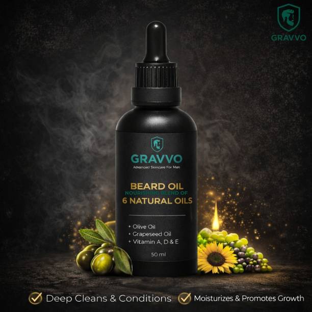 GRAVVO Advanced Beard Growth Oil | Vitamin-Powered | Stronger, Thicker Beard | Hair Oil