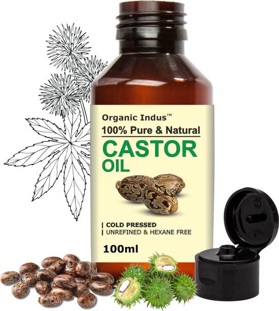 Organic Indus Castor Oil - 100ml | Pure, Natural and Hexane Free | Promotes Hair Growth Hair Oil