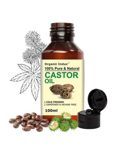 Organic Indus Castor Oil - 100ml | Pure, Natural and Hexane Free | Promotes Hair Growth Hair Oil