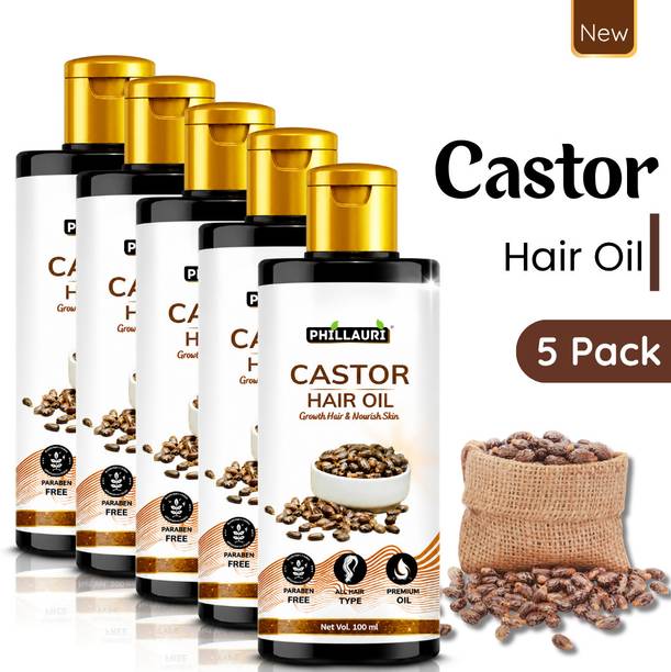 Phillauri Castor Hair Oil | Hair Oil for Men & Women | Daily Hair Massage Non Sticky Hair Oil