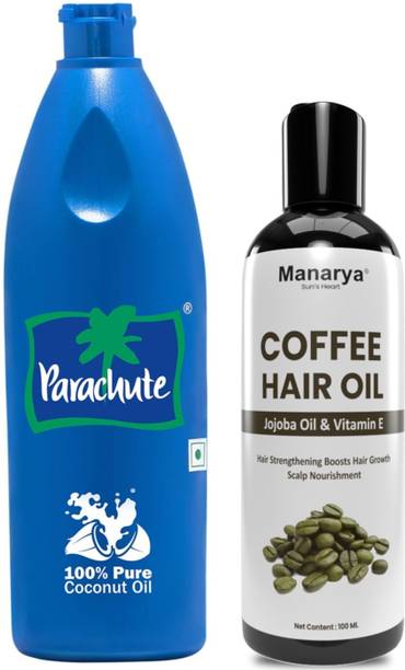 Parachute Coconut & Coffee Hair Oil Hair Growth, Nour...