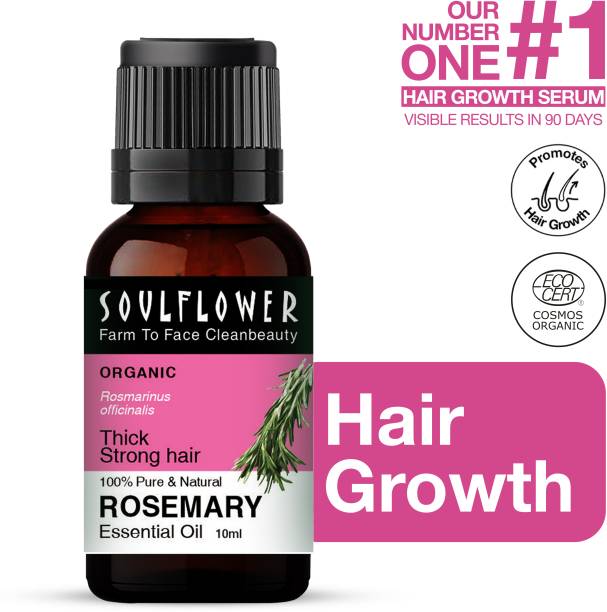 Soulflower Rosemary Essential Oil | Hair Growth, Skin, Face | Pure, Organic & Undiluted