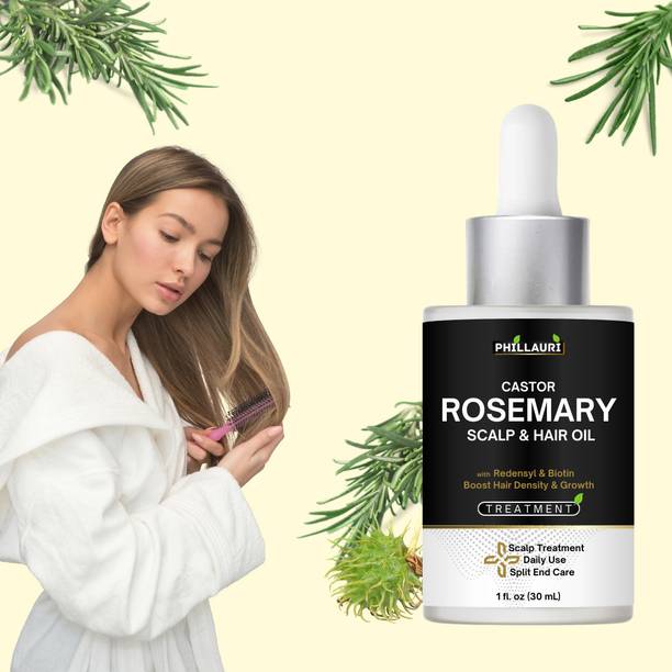 Phillauri Castor Rosemary Scalp Hair Oil for Daily Use,...
