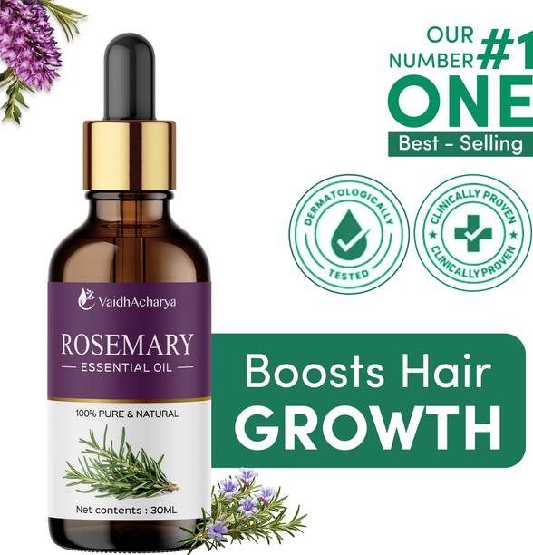 VaidhAcharya Rosemary Essential Oil For Hair Growth For Women & Men | Hair Fall Control | Hair Oil