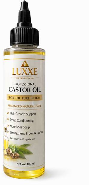 LUXXE Pure Cold Pressed Castor Oil for Hair, Eyebrows, Eyelashes & Skin Hair Oil