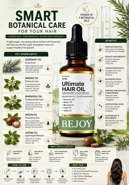 Bejoy Natural Hair Oil for Moisturized & Healthy Looking Hair Hair Oil
