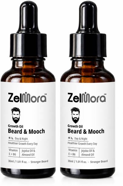 ZELMORA Beard Oil Men Pack of 2 Beard Growth Oil for Thick Healthy Beard Care Hair Oil