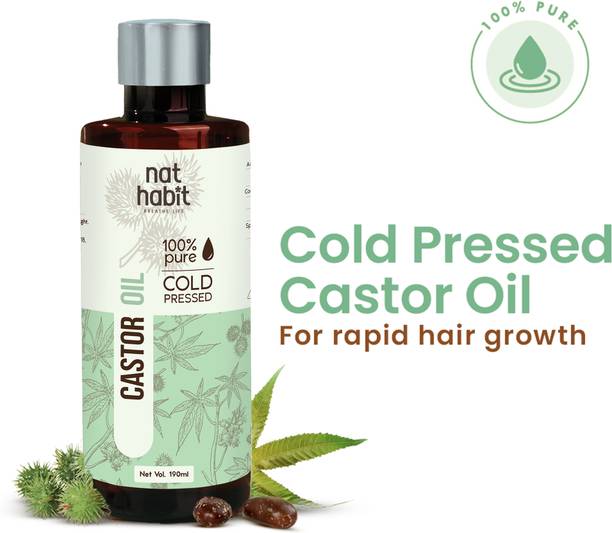 Nat Habit Castor Oil Cold Pressed | Pure Castor Oil for Hair & Skin Care Hair Oil
