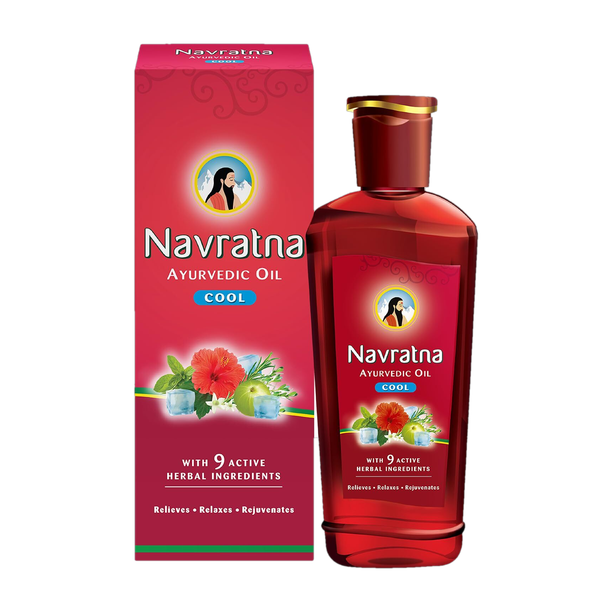 Navratna Ayurvedic Cool OilWith 9 Ayurvedic Herbs Relieves Headache, Fatigue Hair Oil