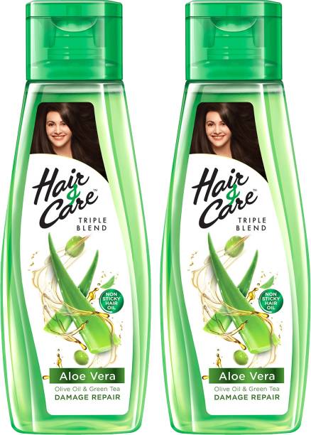 HAIR & CARE Damage Repair Non-Sticky Hair Oil with Aloe Vera, Olive Oil & Green Tea Hair Oil Price in India