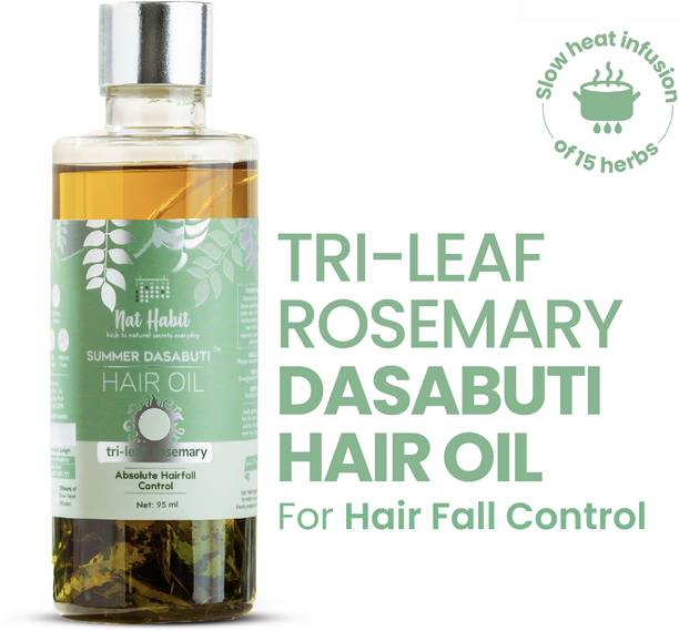 Nat Habit Rosemary Oil For Hair Fall Control & Growth, Women & Men,Ayurvedic, 100% Natural Hair Oil