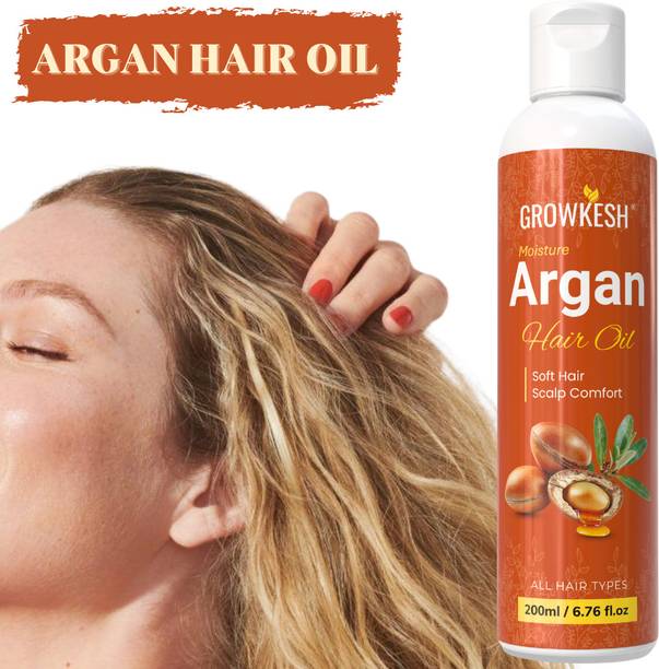 Growkesh Moisturizing Argan Hair Oil for Hair Care Routine, Lightweight Hair Massage Hair Oil