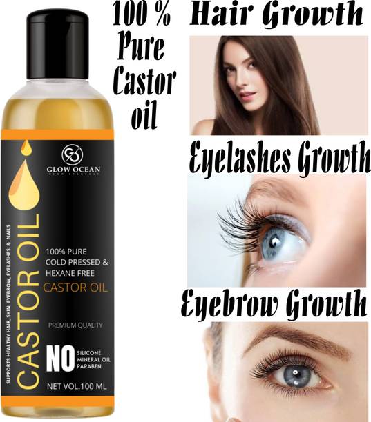 glowocean Cold-Pressed 100% Pure Castor Oil Hair Oil